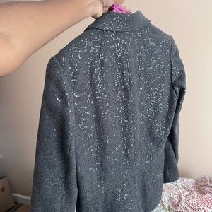 Gray sequined blazer from express. 3/4 sleeves